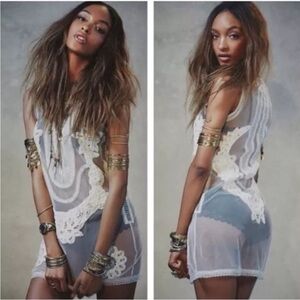 Candela X Free People Elle Lace Overlay Dress Large
